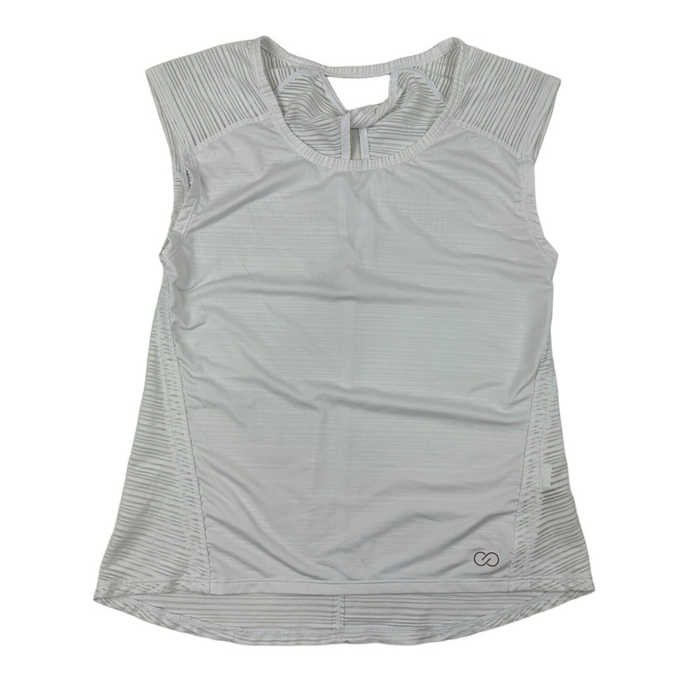 CALIA by Carrie Underwood Size XS White Mesh Back‎ Cap Sleeve Active Top Stretch